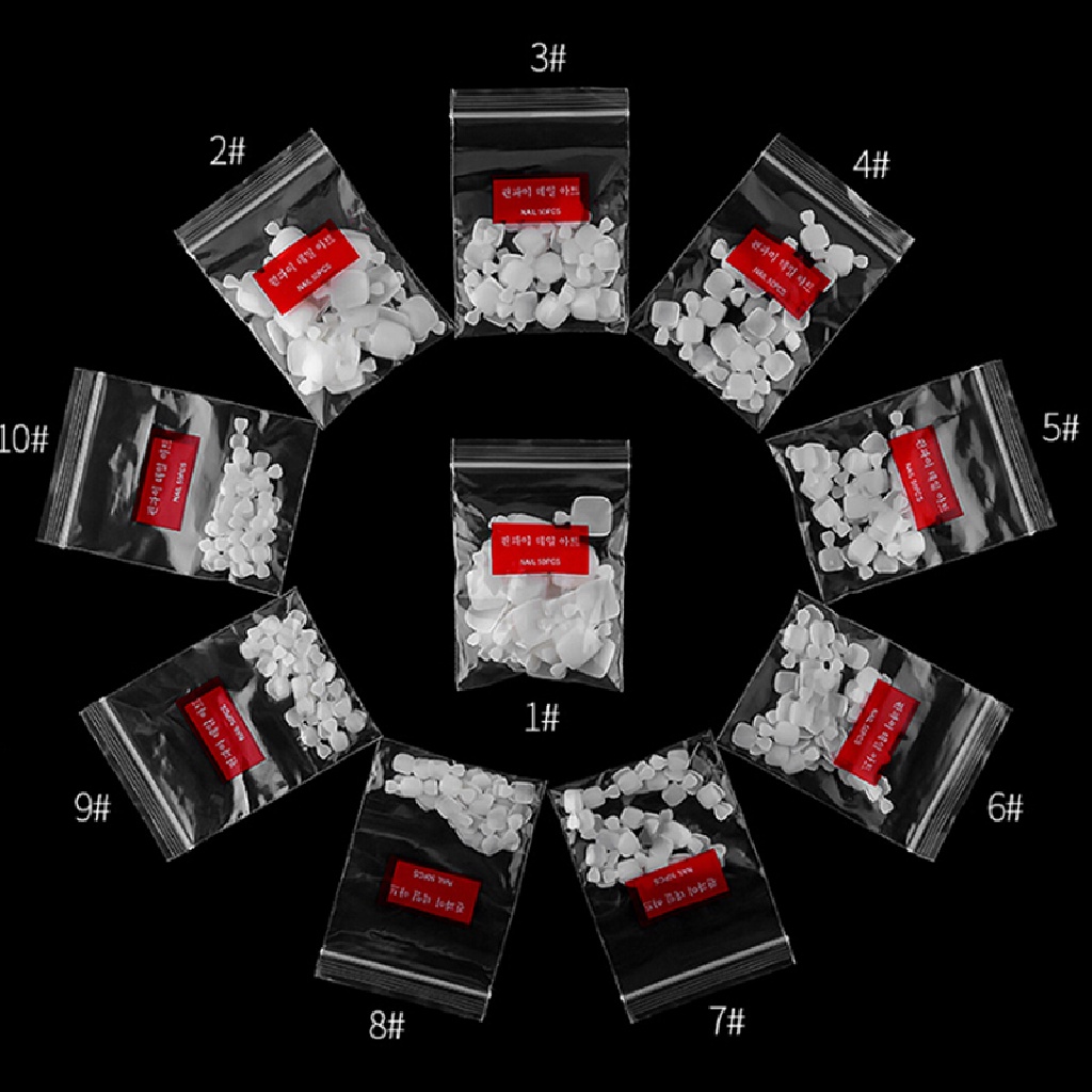 Newbaby 500Pcs / Set Kuku Kaki Palsu Akrilik Transparan Untuk Manicure / Nail Art