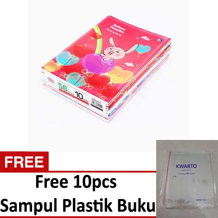 

Buku Tulis Sinar Dunia 58lbr 1pak Isi 10pcs - Free 10pcs Sampul Plastik