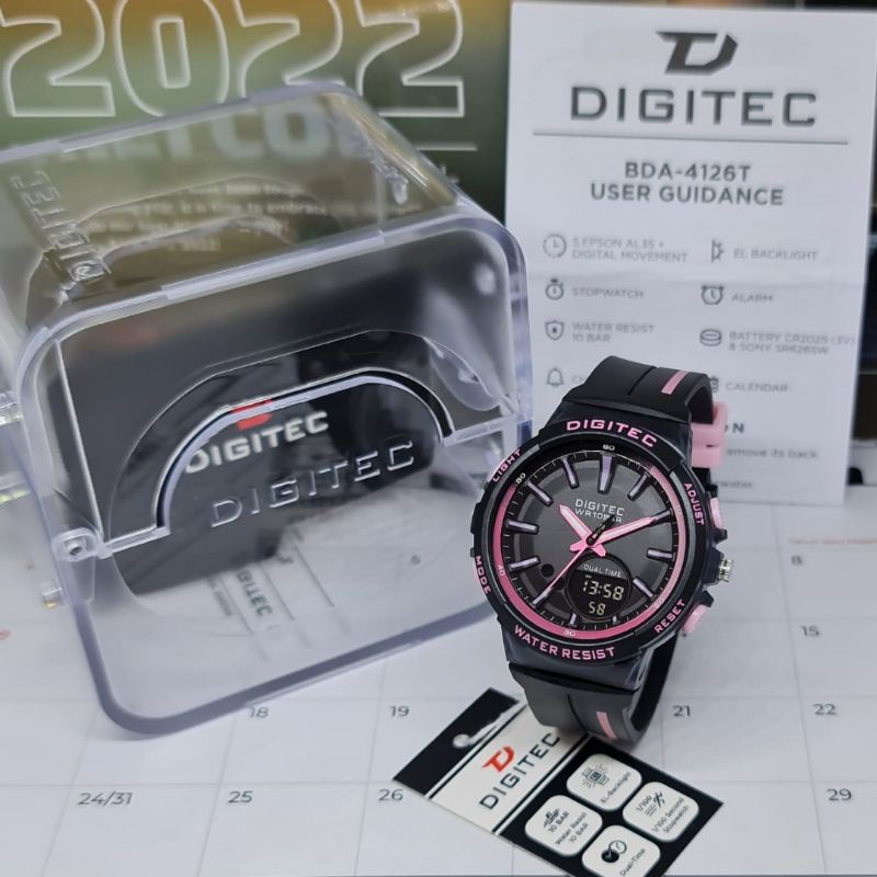 Jam Tangan Wanita Analog DIGITEC BDA-4126T Rubber Original