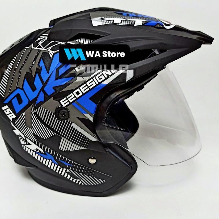 helm half face SNI pria wanita dewasa motif godzilla duke satu kaca bukan KYT ink nhk ✔