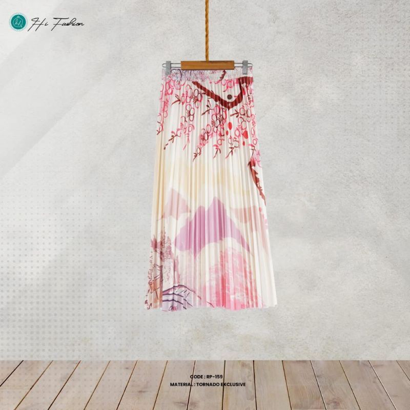 Rok Plisket Motif Import Hi Fashion