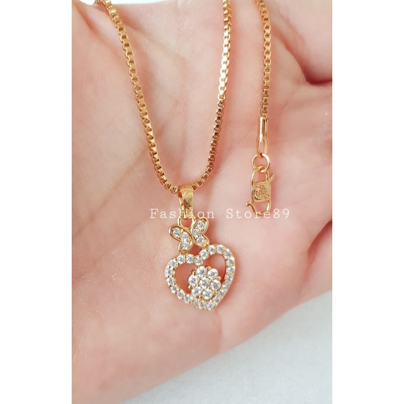 new kalung fashion kupu love impor full permata Xuping replica emas bestseller bestquality