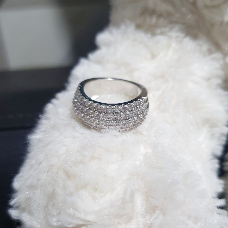 Cincin Zircon lapis emas mata kilau Premium Quality Ring Swarovsky mata anti karat 91818