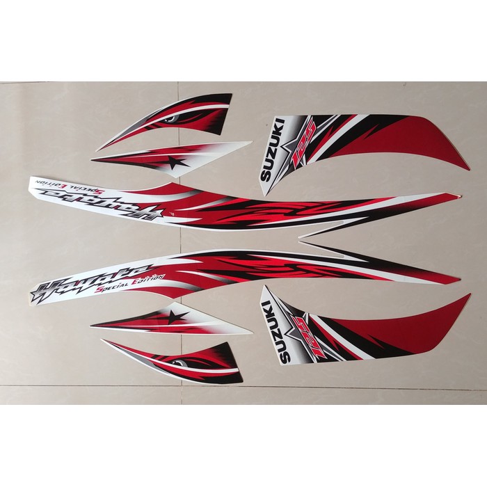 Striker Motor Bodi / Stiker Bodi & Lis Body & Striping Hayate Special Edition Putih Merah