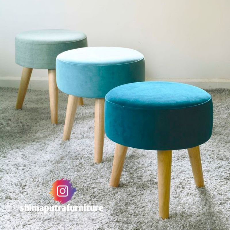 Bench stool sofa tamu bulat | shima putra furniture
