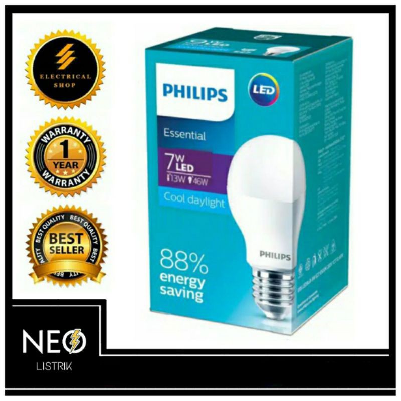 Jual Lampu LED Philips Essential 7 Watt 7W Putih | Shopee Indonesia