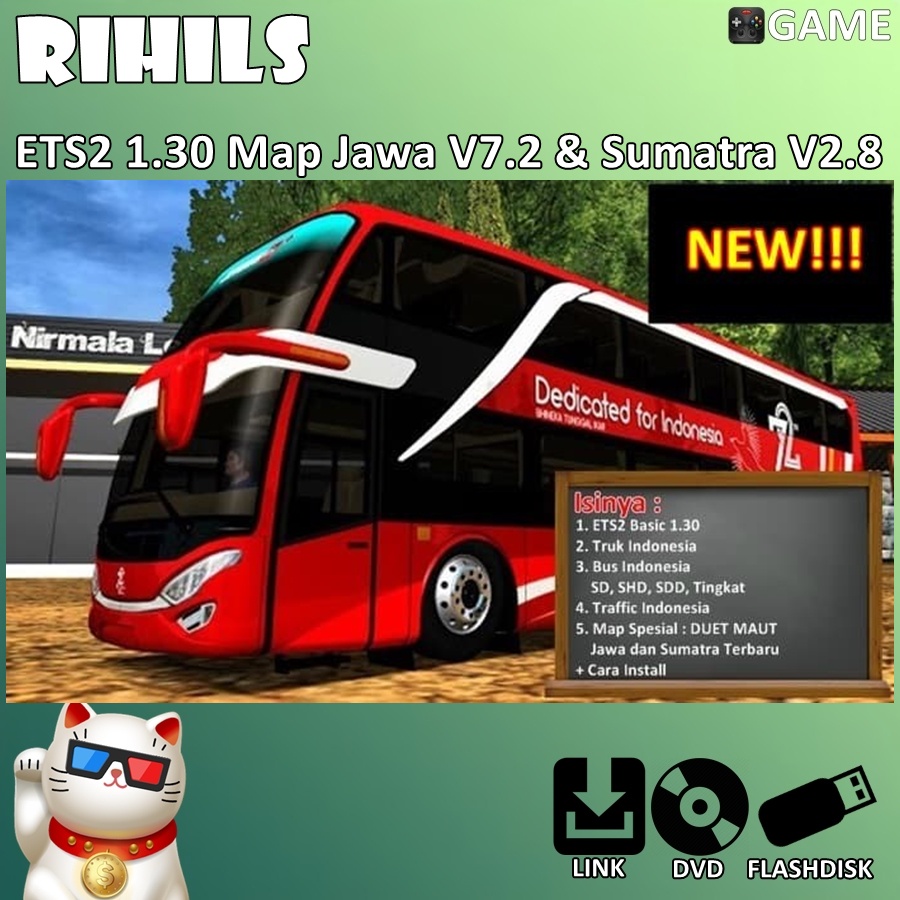 ETS2 1.30 Map Jawa V7.2 dan Sumatra V2.8 Game untuk PC Laptop