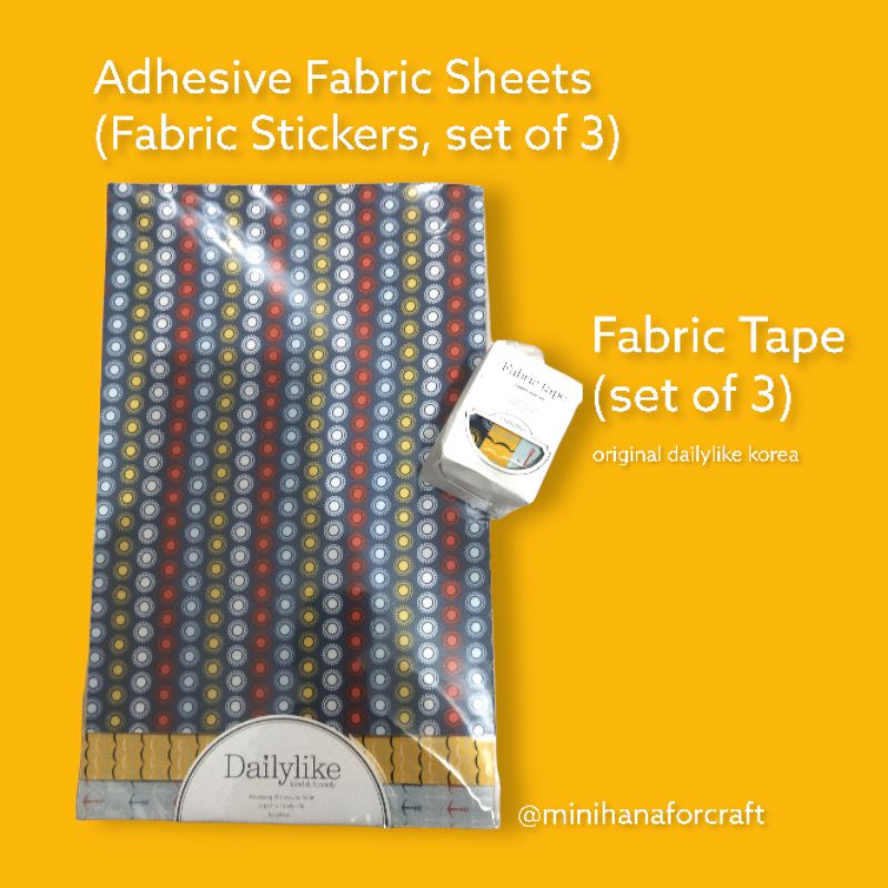 

Fabric Adhesive Stickers (Fabric Stickers), set isi 3, motif C, dailylike korea