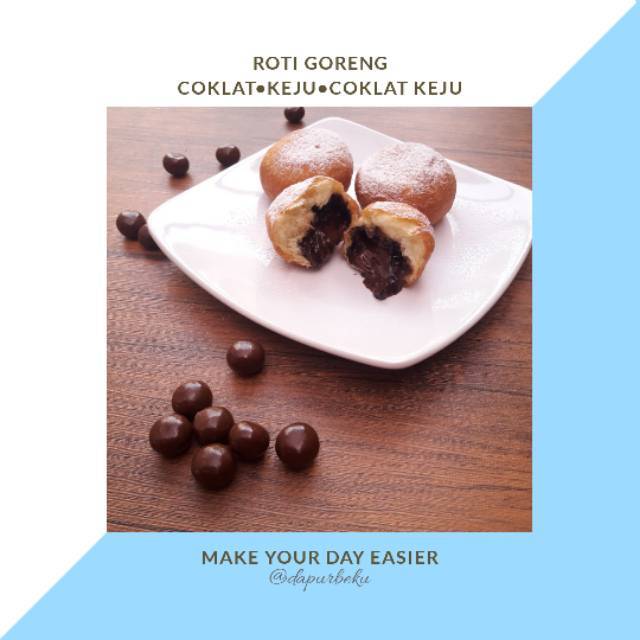 

RB22 Roti goreng coklat lumer / keju / cokelat keju / donat coklat melted frozen food halal