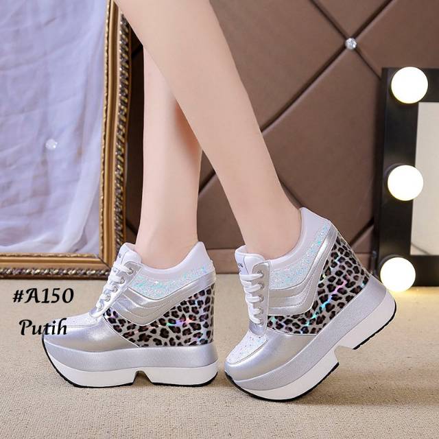 Sepatu Wedges Wanita Impor Glitter Korea #A150