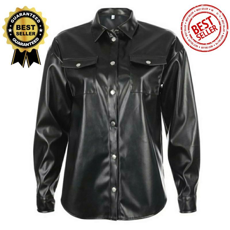 Leather Wear Outerwear Cowok/Cewek Kemeja Kulit Sintetis