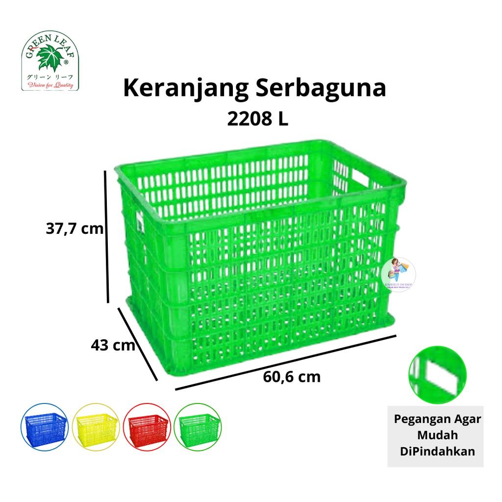 Container Keranjang Industri Serbaguna 2208 L Green Leaf GOJEK/GRAB