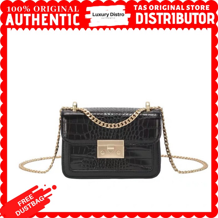 Tas Charles And Keith Wanita Original Branded Store Terbaru Mb641 - Black Croco Diskon