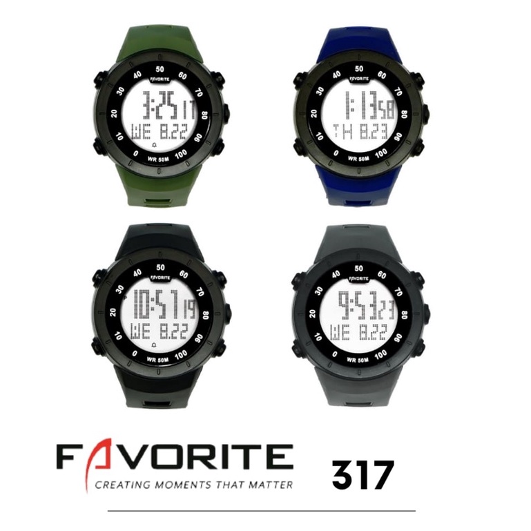 Favorite 317 - Jam Tangan Pria & Wanita (Unisex) - Digital Quartz - Waterresist - Original