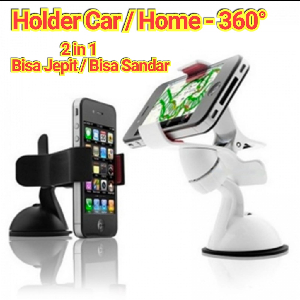 2 in 1 Phone Holder DashBoard mobil dan Kaca Mobil Multifungsi 360 derajat