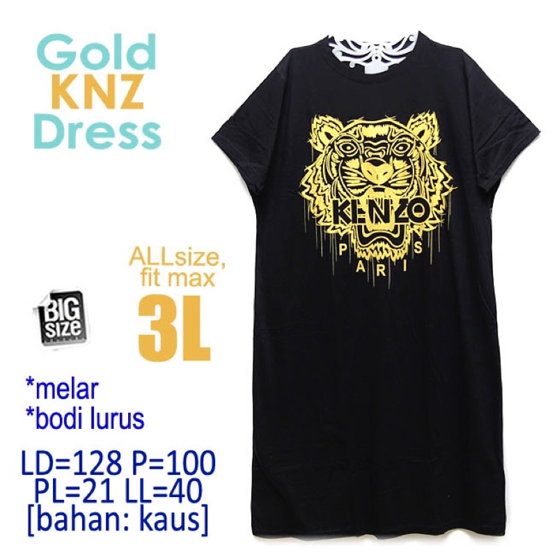 Gold KNZ Dress fit 3L Jumbo Dress Wanita