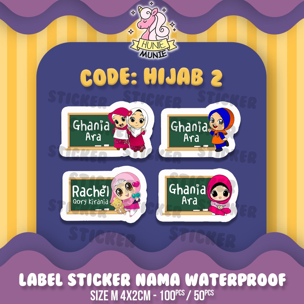 

Sticker Nama Custom - Hijab Muslim Girl #2 (100pcs+) Stiker