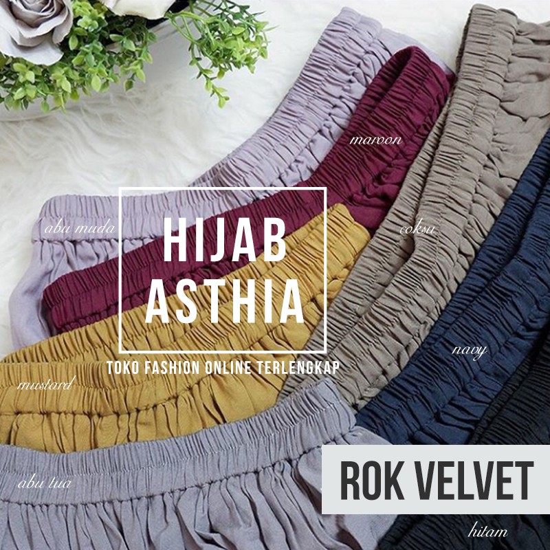 Rok Panjang Velvet / Rok Satin / Rok Velvet Elegan Termurah