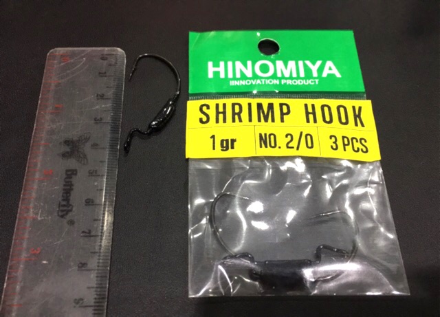 Worm Hook Shrimp Hook / Warm Hook Hinomiya isi 3 pcs Ready size 1gr, 1.5gr, 2gr