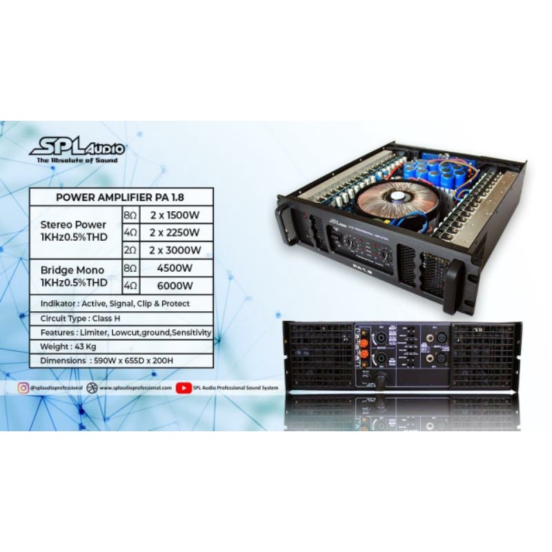 SPL Audio Power Amplifier PA1.8 1500watt Original(zian audio)