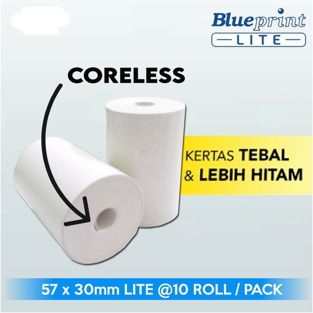 Kertas Thermal/ Struk /Kasir/ EDC /Paper Roll BLUEPRINT 57x30 mm