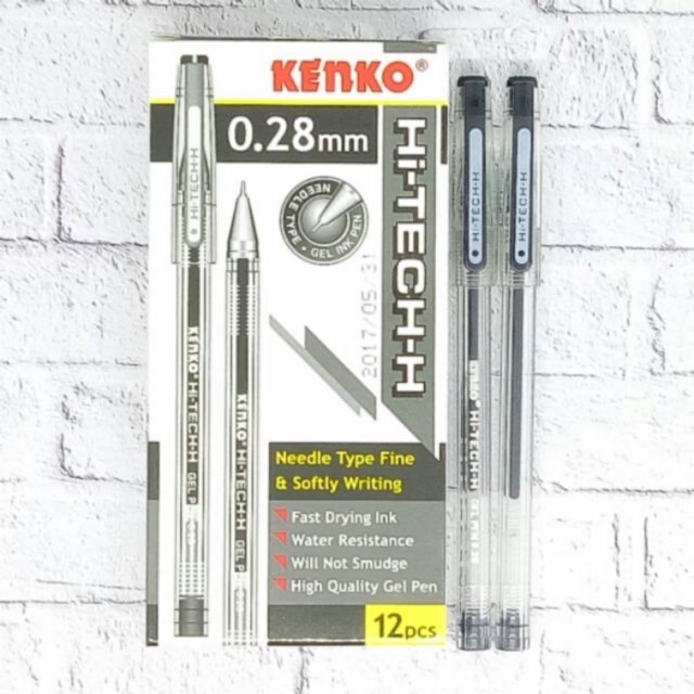 

(pcs) Pulpen Kenko Hi-Tech H 0.28mm Pulpen Gel Hitam