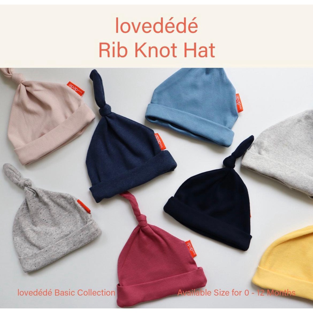 Rib Knot Hat - Topi Rib Tebal lembut kupluk bayi anak Lucu Terlaris Keren lovedede
