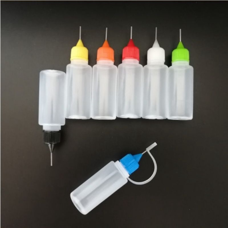 10pcs Botol Jarum Glue Applicator Bottle Craft Tool 10mL