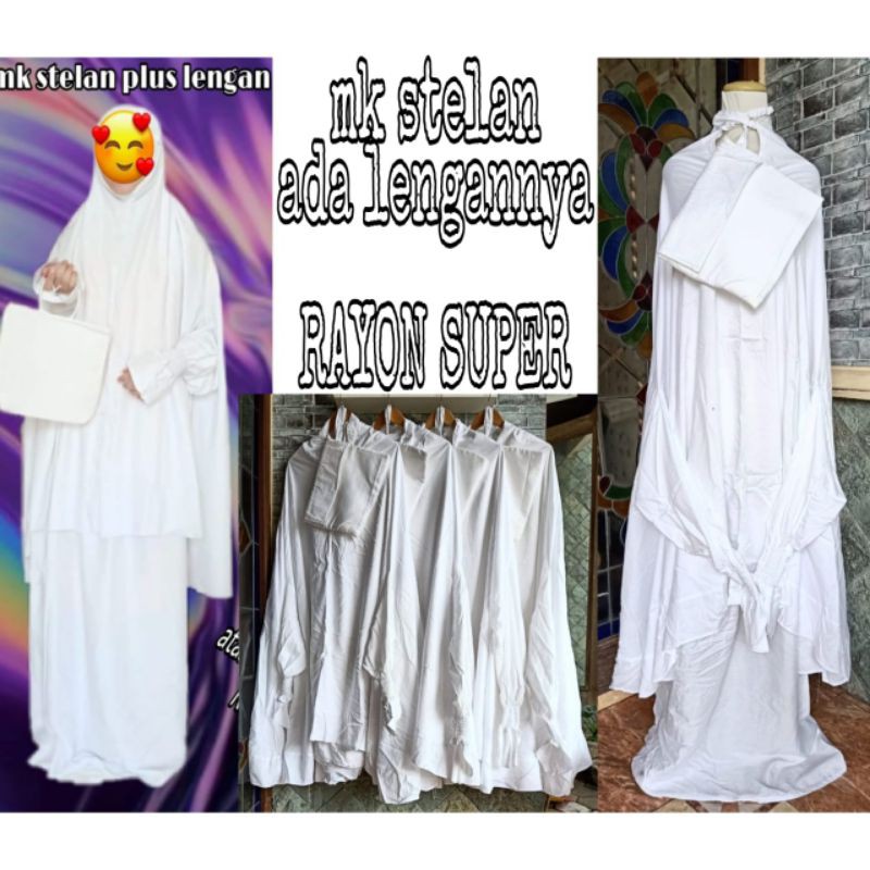 MUKENA SETELAN LENGAN MURAH PUTIH POLOS |MUKENA POLOS|MUKENA LENGAN|MUKENA MURAH|MUKENA SETELAN|