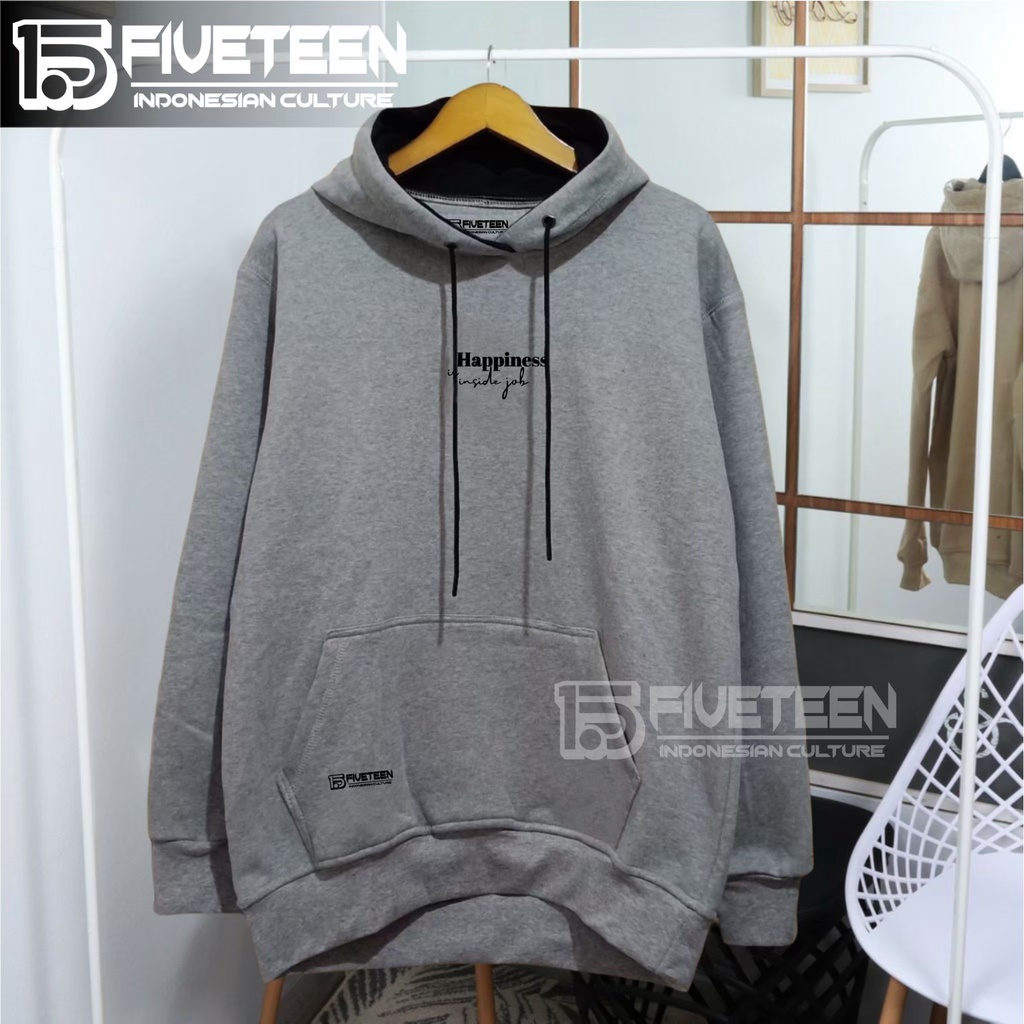 jaket distro original brand 15fifteen15 warna abu muda sablon happines is inside job suwiter pria distro original terbaru sweater bahan fleece tebal berkantong zipper hoodie premium tebal switer oblong oversize jumbo hoodie terbaru pria dan wanita 2022