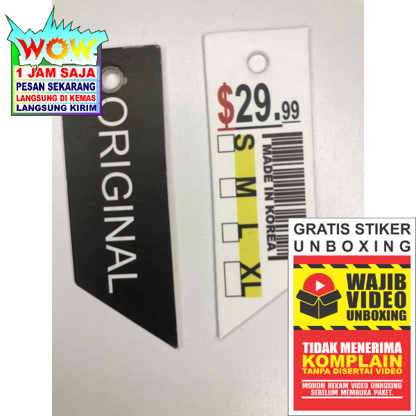 

ORIGINAL SIZE LABEL TAG HANGTAG PREMIUM CO 1X DI KIRIM 600PCS