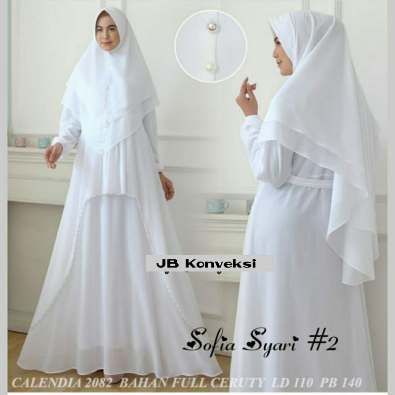 GAMIS SYARI PUTIH ORI GAMIS CERUTY PREMIUM