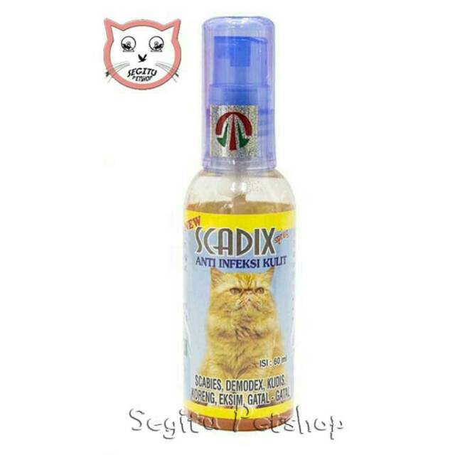 Obat kucing luka jamur koreng gatal Scabies Scadix Cat