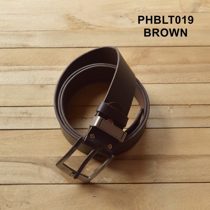ikat pinggang pria kulit asli warna coklat gesper belt sabuk
