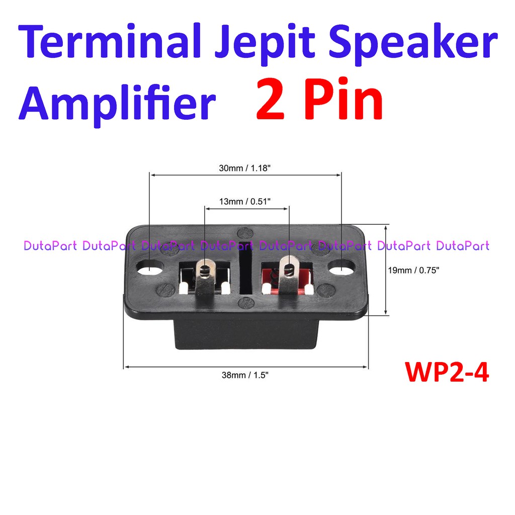 Terminal Jepit 2 Pin Speaker Amplifier Kabel Power Box 2P 2Pin WP2-4