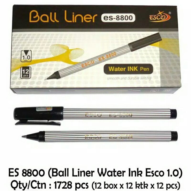 

Pulpen Esco Ball Liner ES-8800 1.0mm Per Pcs