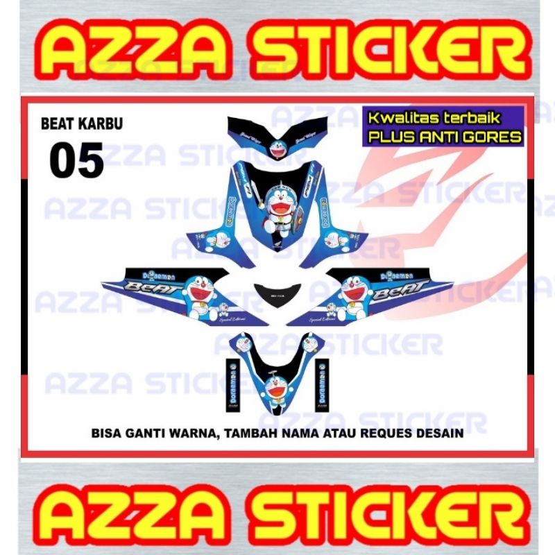 Decal Beat Karbu Full Body Stiker Decal Beat Karbu Full body Doraemon Biru