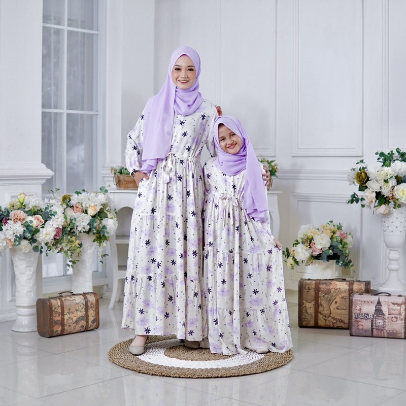 GAMIS COUPLE IBU DAN ANAK GAMIS LILAC GAMIS AMORA