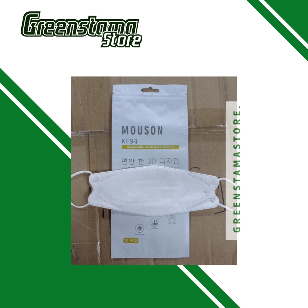 Masker KF94 Mouson Putih isi 10pcs | KF94 Putih