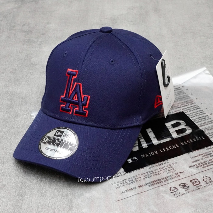 Topi Pria topi LA MLB sport topi baseball pria import Mirror ORI - Navy List Merah(J1Z8) Topi Distro