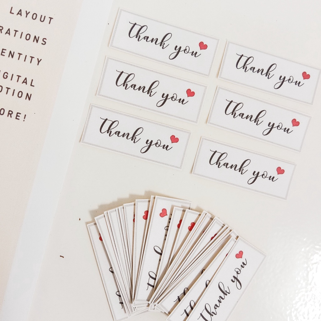 

[ , ] 28pcs Stiker Kertas Segel Thank You Terima kasih