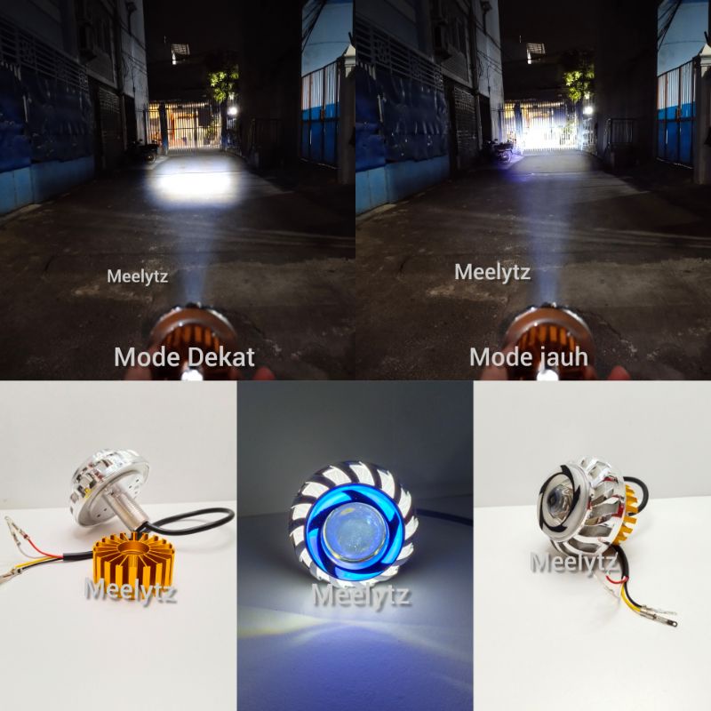 Lampu LED projie mini laser 2 mode jauh dekat putih ae de putih