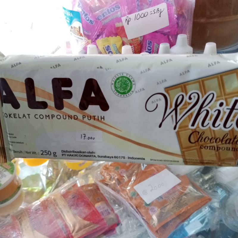 

Alfa- 250 gr Rasa : White coklat