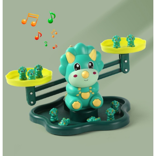 Dino Balance Mainan Anak Edukasi Menghitung + musik bentuk dino lucu monkey balance math