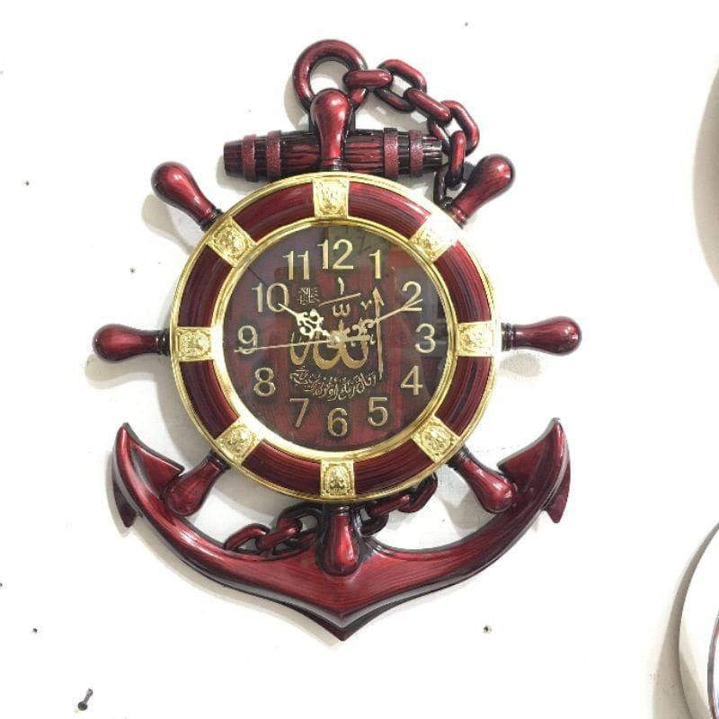 Jam Dinding Esa Mesin Quartz Berbunyi tiap jam , Kaligrafi jangkar barang ready