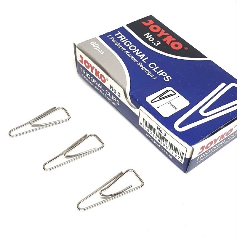 

Paper Clip Trigonal / Klip Penjepit Kertas Joyko No. 3 / No. 1