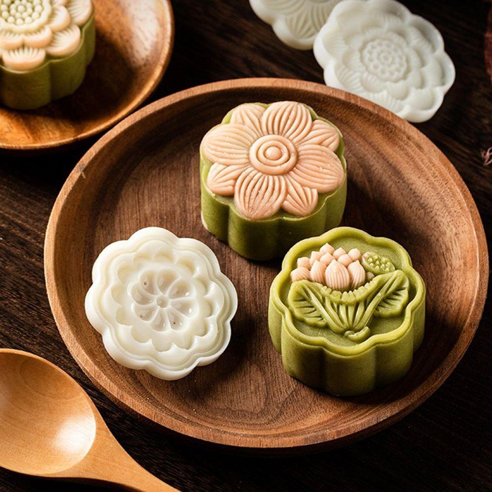 [Elegan] Cetakan Kue Bulan Indah Mooncake Handmade Kue Plungers Dapur Gadget Bentuk Bunga Lotus Baking Dekorasi Cookie Press