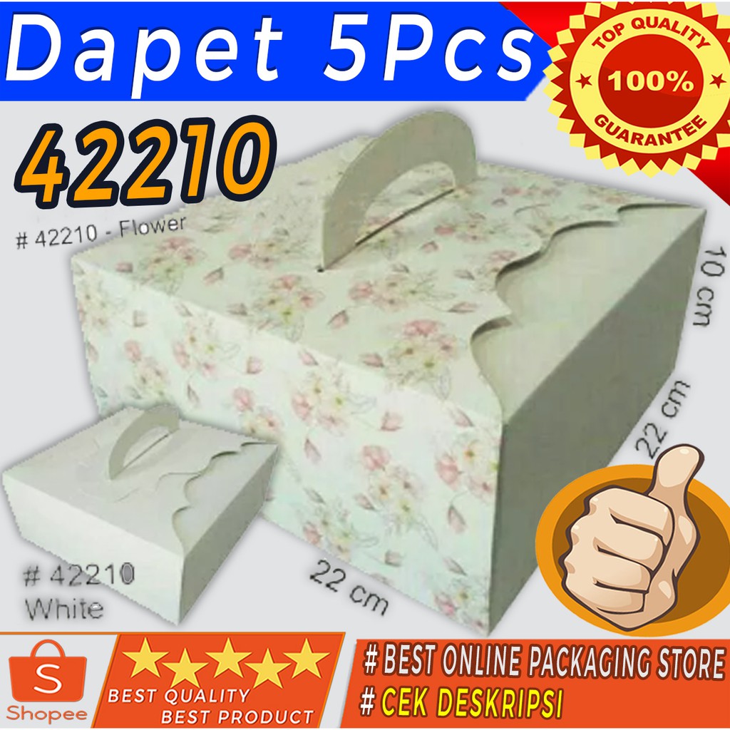 

DUS KUE CANTIK / GIFT BOX ELEGAN / BOX KUE 22X22X10CM 42210 ISI 5bh
