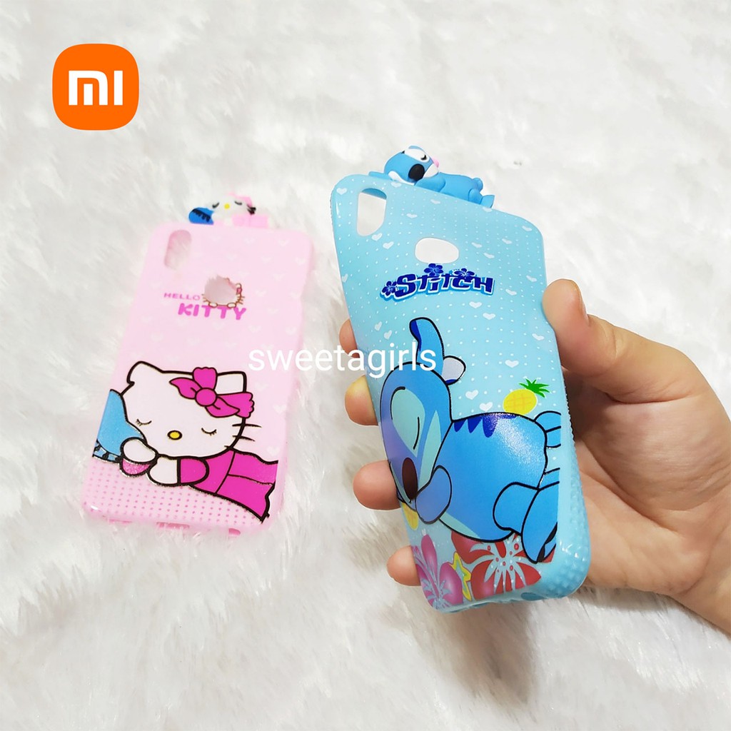 Silicon Case Glossy + Boneka 3D untuk Xiaomi Redmi A1/5X - Redmi  S2 - Redmi  A2/6X  - Redmi  6 Pro   - sweetacase.id - Motif Kartun - Bisa Bayar Ditempat / COD / Karakter Lucu / Casing Kartun / Case murah / Import