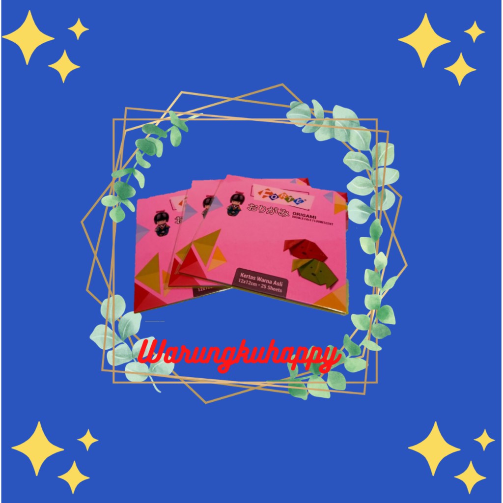 

SATU PACK ( 25 LEMBAR ) ORIGAMI KERTAS LIPAT DUA SISI FORTE 12X12